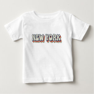 New York Retro 80er Chrom Stadt  Baby T-shirt