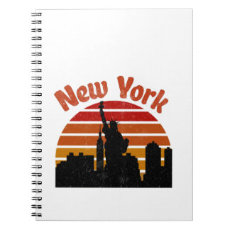 New York Retro Skyline Notizblock