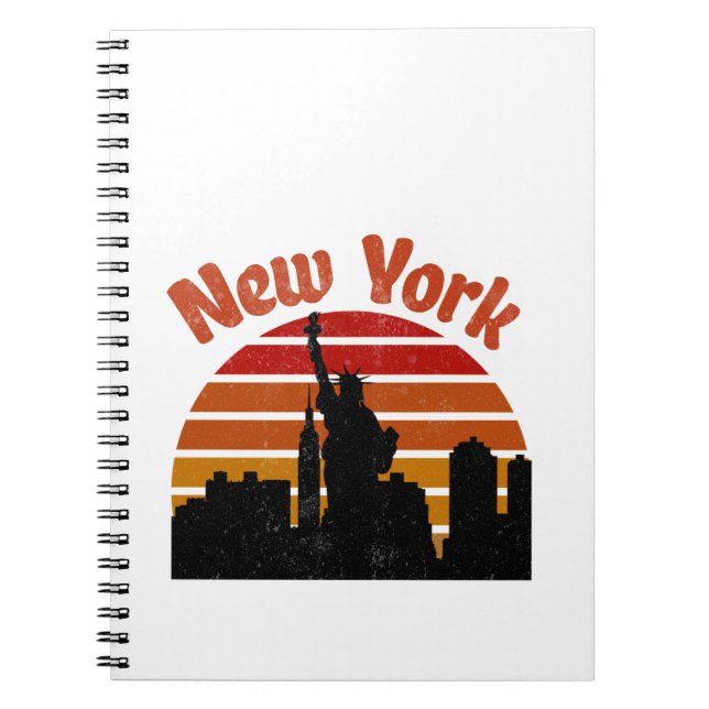 New York Retro Skyline Notizblock (Vorderseite)