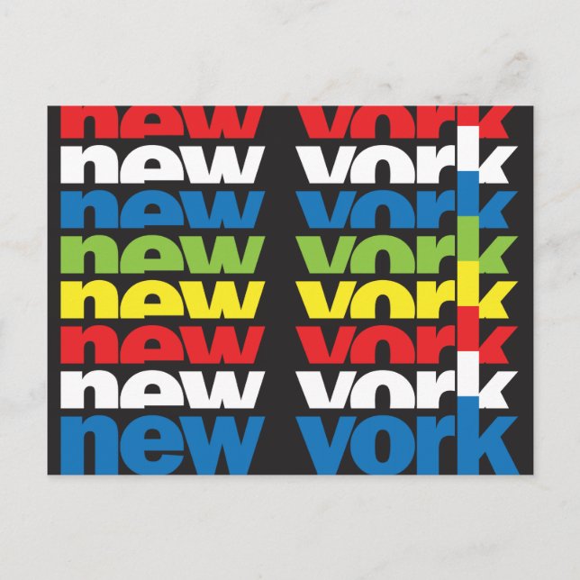 New York, Retro-Textdesign Postkarte (Vorderseite)