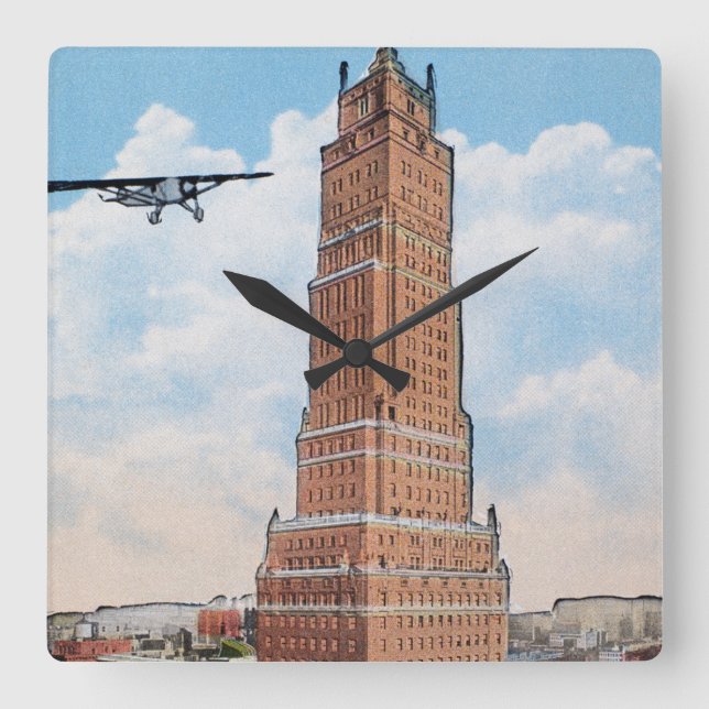 New York: Ritz Turm Quadratische Wanduhr (Vorderseite)