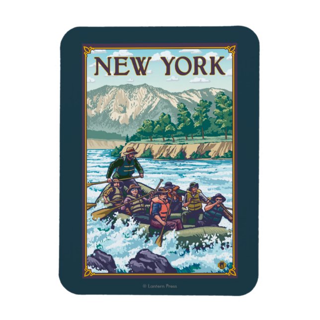 New York River Rafting Scene Magnet (Vertikal)