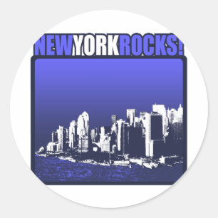 New York Rocks! Runder Aufkleber