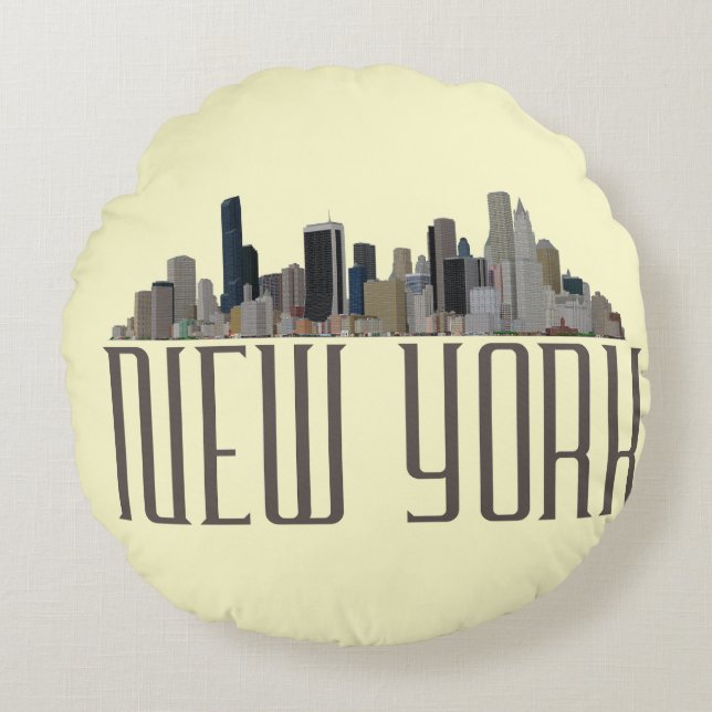 NEW YORK RUNDES KISSEN (Vorderseite)