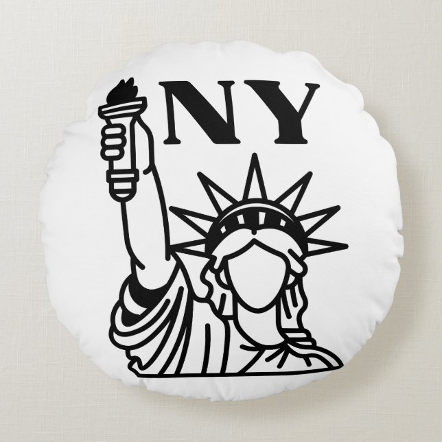 NEW YORK RUNDES KISSEN (Vorderseite)