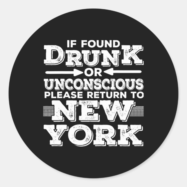 New York Sayings Funny Ny  Runder Aufkleber (Vorderseite)
