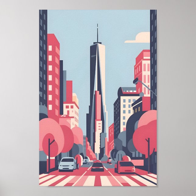 New York Scape 4K Vector Serene Poster (Vorne)