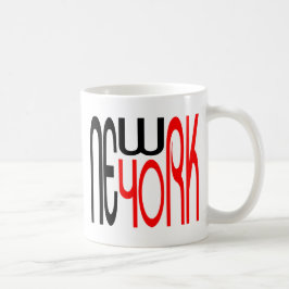 New-York-Schwarz-Rot-Typografie Tasse
