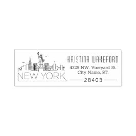 New York | Selbstfarbige Briefmarke der benutzerde Permastempel