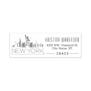 New York   Selbstfarbige Briefmarke der benutzerde Permastempel