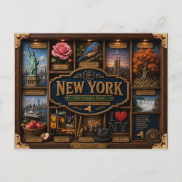New York Shadow Box 3D Figurine Zustand Postkarte