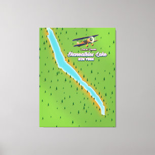 New York Skaneateles Lake Map Leinwanddruck