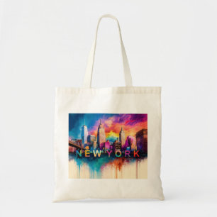 New York Skyline Abstrakt Art Tragetasche