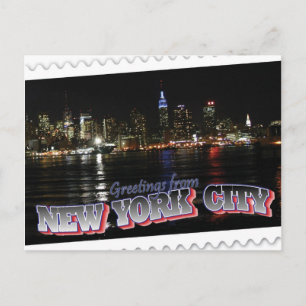 New York Skyline am Night Empire State Postkarte