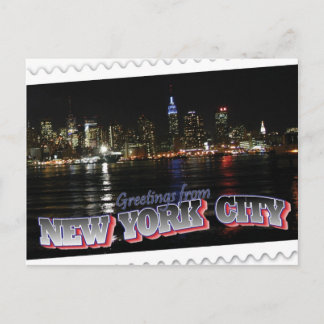 New York Skyline am Night Empire State Postkarte
