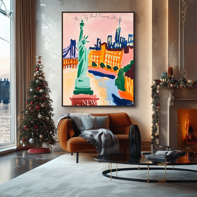 New York Skyline and Liberty in Fauvist Artistic Poster (Von Creator hochgeladen)