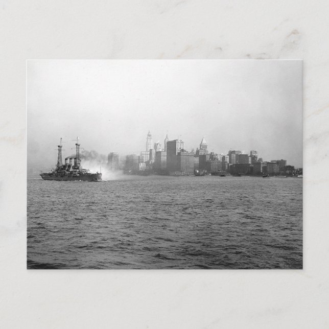 New York Skyline aus Harbour, 1920 Postkarte (Vorderseite)
