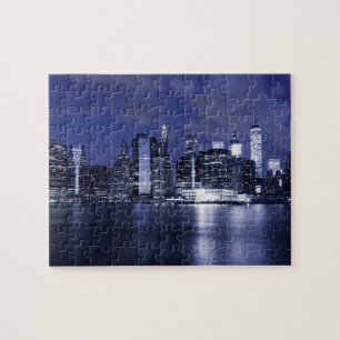 New York Skyline bei Nacht Puzzle