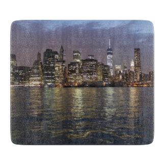 New York Skyline bei Nacht Schneidebrett
