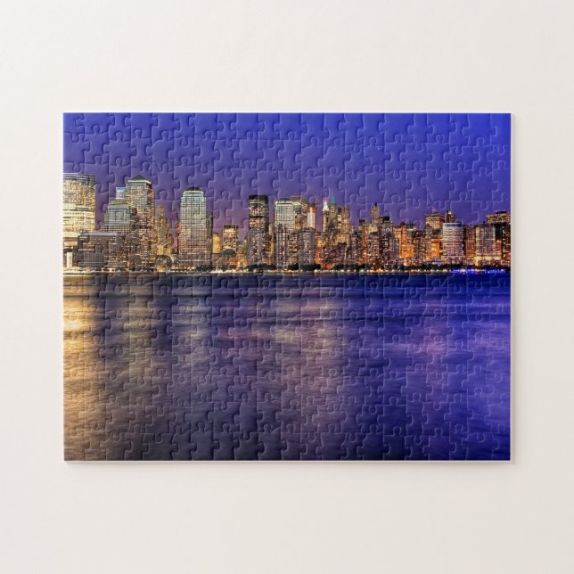 New York Skyline bei Sunset Puzzle (Horizontal)