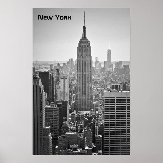 New York Skyline, Black and White Poster (Vorne)