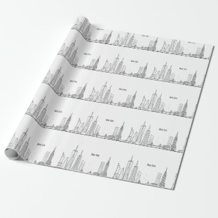 New York Skyline Black Big Apple Modern City Geschenkpapier