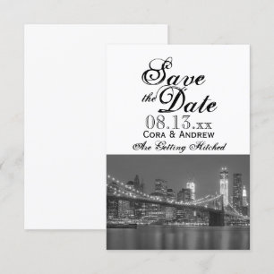 New York Skyline Brooklyn Wedding Save the Date Einladung