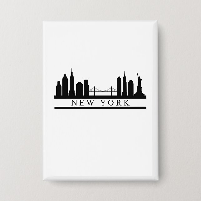 New York Skyline Button (Vorderseite)