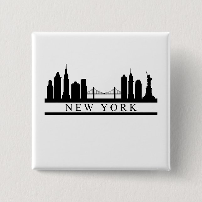 New York Skyline Button (Vorderseite)