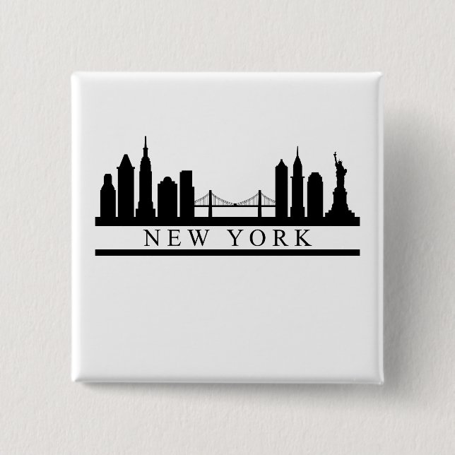 New York Skyline Button (Vorderseite)
