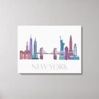 New York Skyline Colored Gebäude