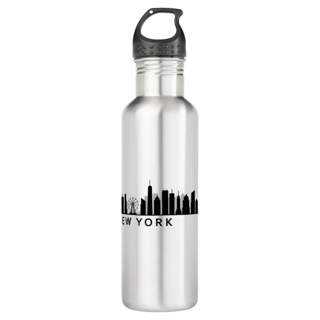 New York Skyline Edelstahlflasche (Vorderseite)