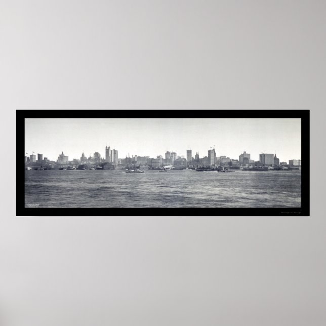 New York Skyline Foto 1900 Poster (Vorne)