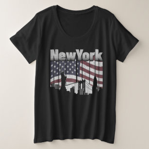New York Skyline Große Größe T-Shirt