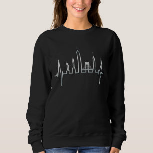 New York Skyline Heartbeat Liebe Statue of Liberty Sweatshirt