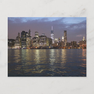 New York Skyline Hudson River World Trade Center Postkarte
