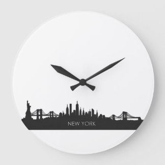 New York Skyline Klok Große Wanduhr