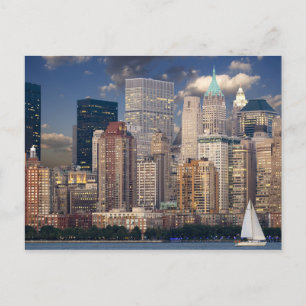 New York Skyline Manhattan Hudson Postkarte