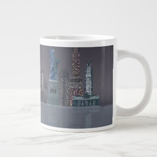New York Skyline Night Reflections Jumbo-Tasse