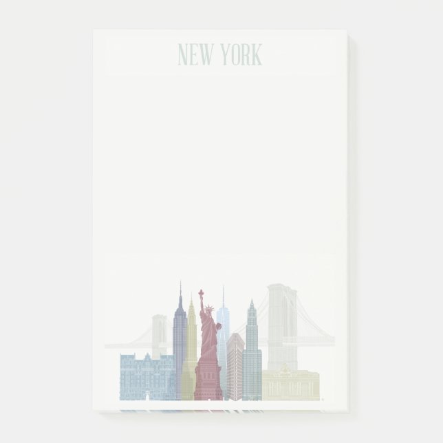 New York Skyline Post-it Klebezettel (Vorderseite)