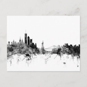 New York Skyline Postkarte