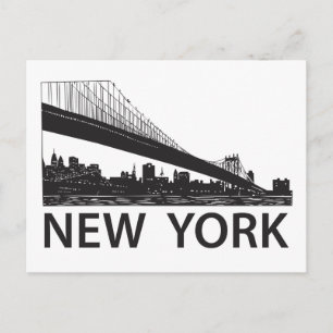 New York Skyline Postkarte