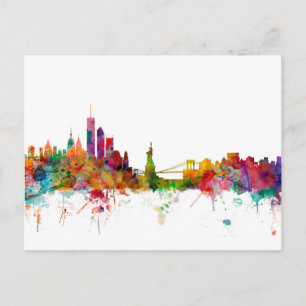 New York Skyline Postkarte
