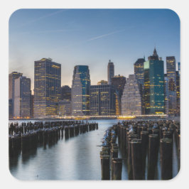 New York Skyline Quadratischer Aufkleber