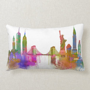 New York Skyline - Rainbow Lendenkissen