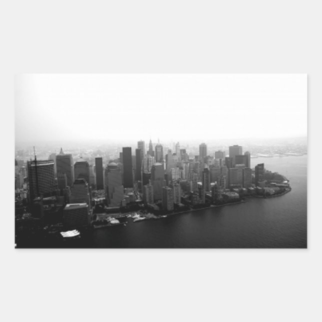 New York Skyline Rechteckiger Aufkleber (Vorderseite)