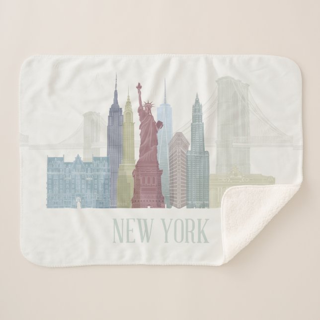 New York Skyline Sherpadecke (Vorderseite (Horizontal))