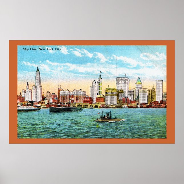 New York Skyline Vintag Poster (Vorne)