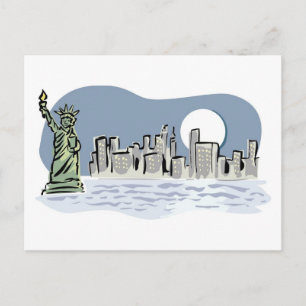 New York Skyline von Moonlight Postkarte