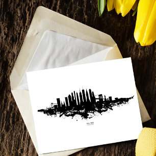 New York Skyline Watercolor Black and White Postkarte